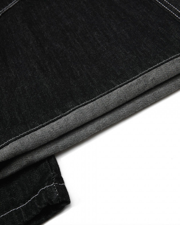 Grommet Detail Wide Leg Denim Pants