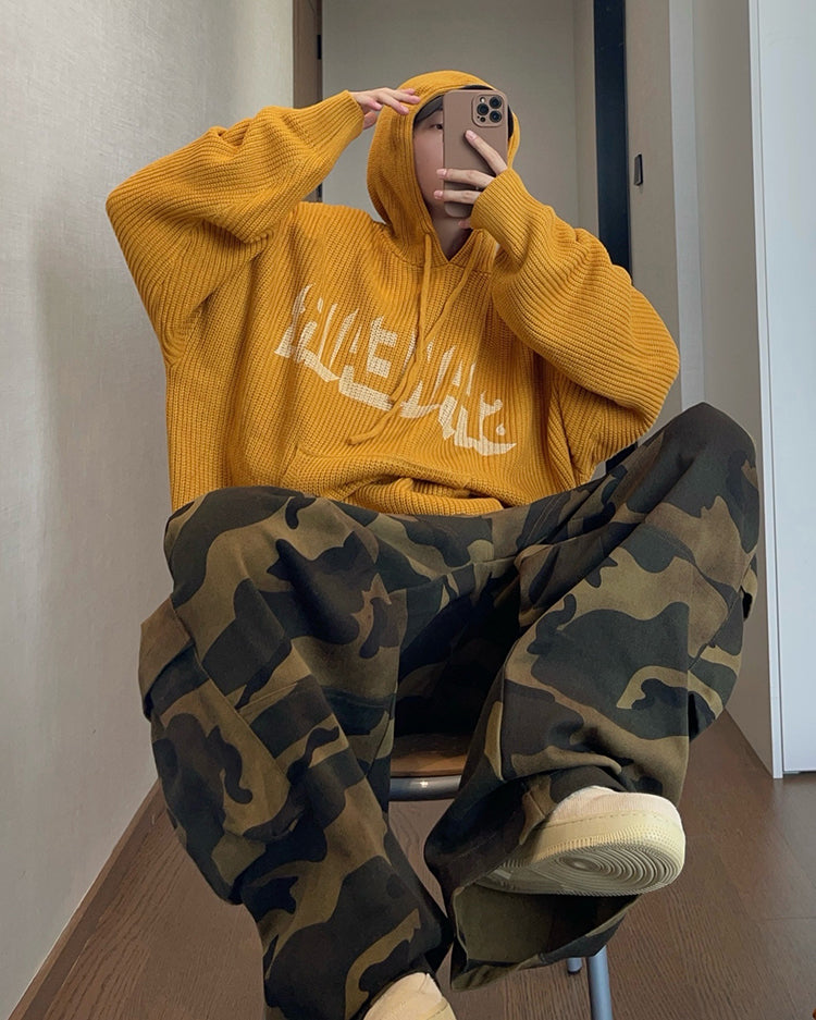 Vintage Relaxed Knit Hoodie