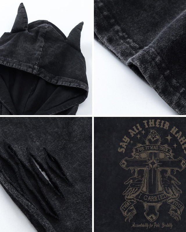 American Vintage Printed Hooded T-shirt