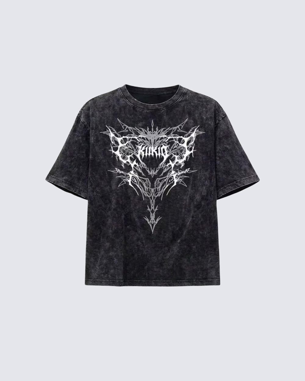 Retro Personality Washed Skull Print T-Shirt