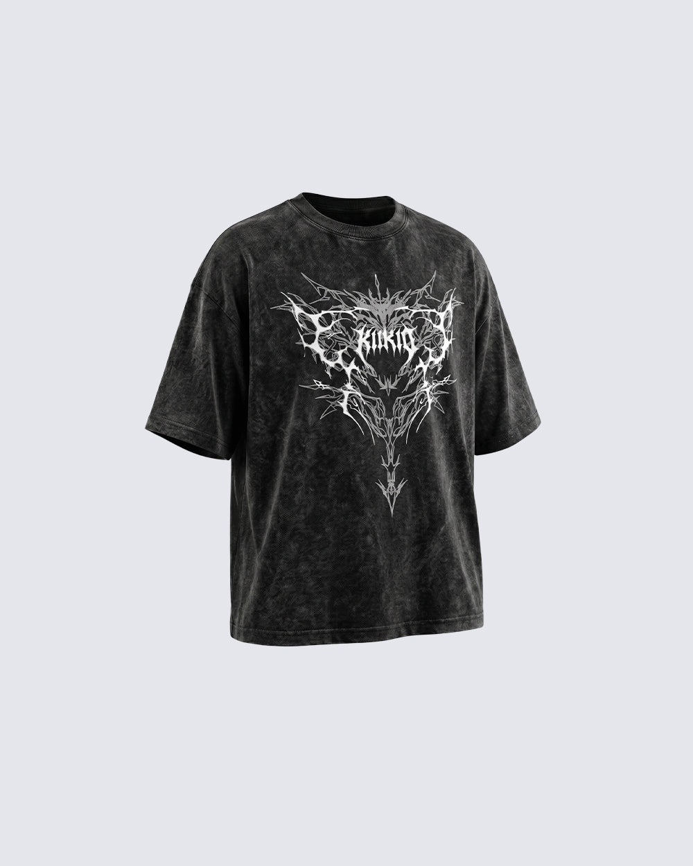 Retro Personality Washed Skull Print T-Shirt