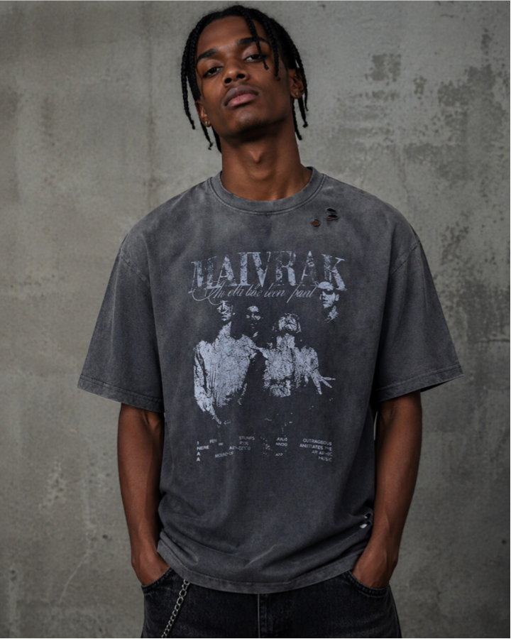 Vintage Washed Distressed Portrait Graphic Tee