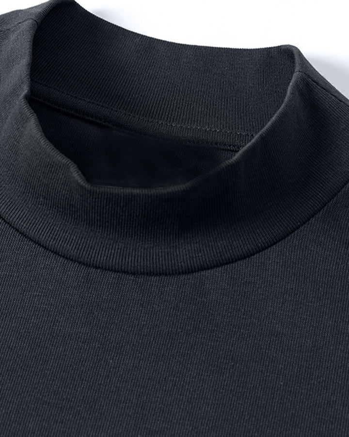 New Minimal Mock Neck Short Sleeve T-Shirt