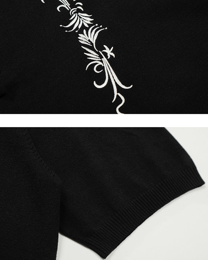 Vintage Embroidered Henley Short Sleeve Tee