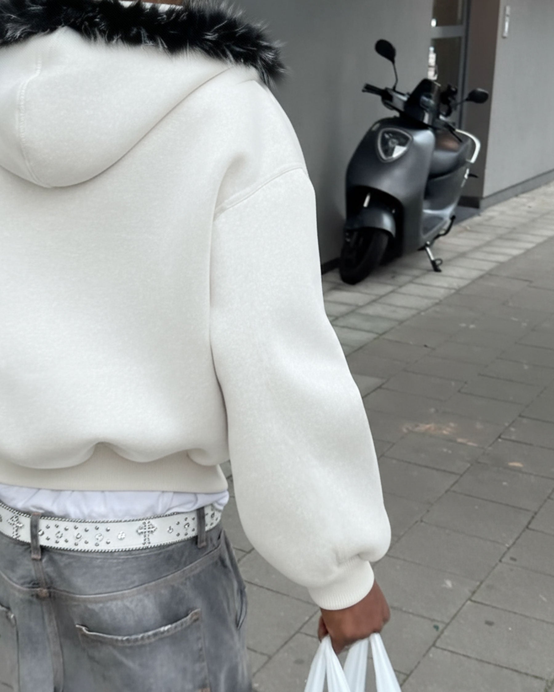 KIIKIO Fur Collar Cozy Hoodie