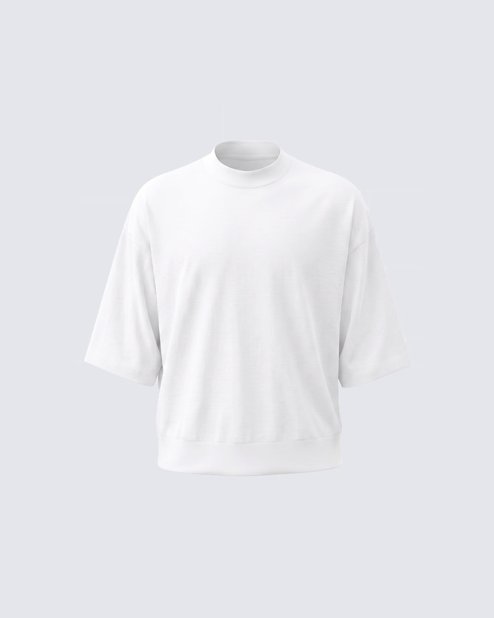 New Minimal Mock Neck Short Sleeve T-Shirt