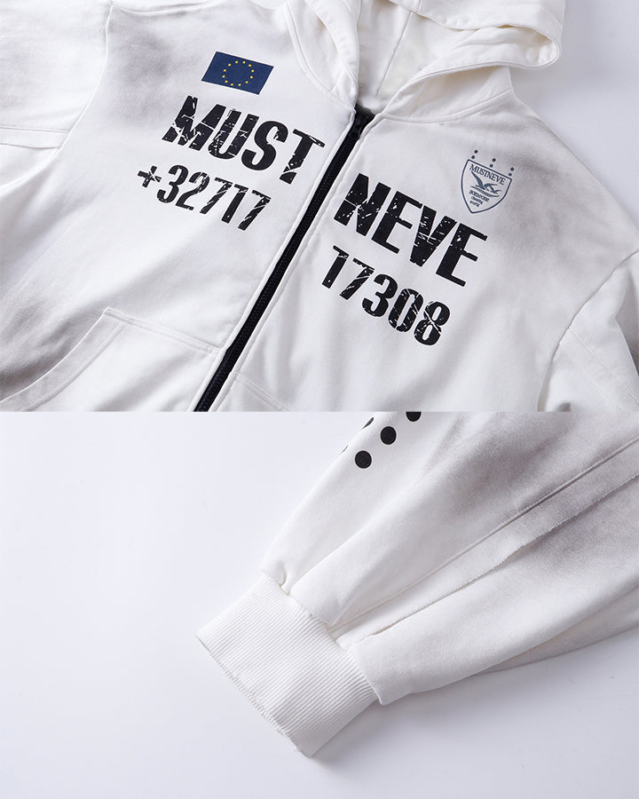 New Wasteland Dirty Wash Hooded Zip Sweatshirt