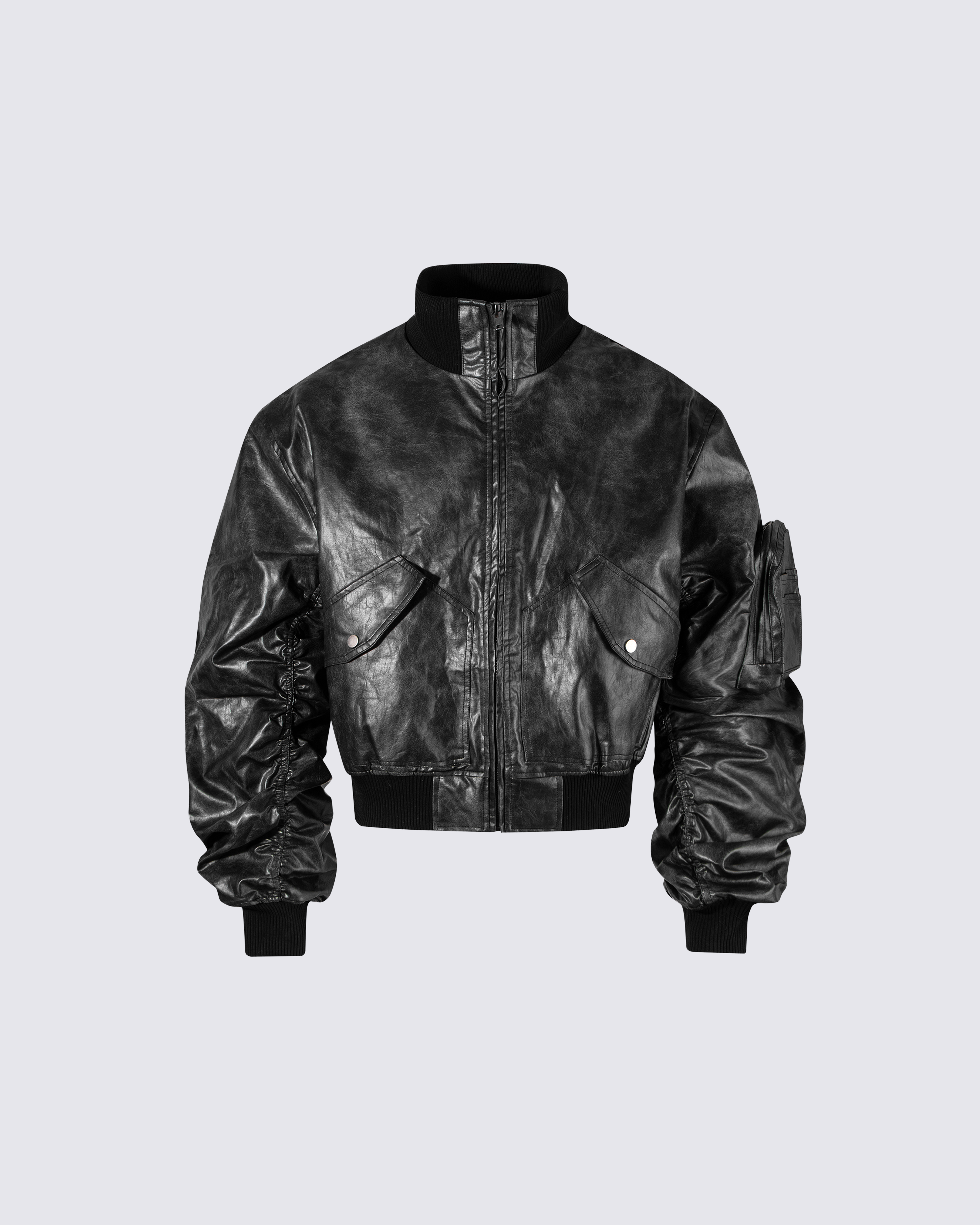 Padded Faux Leather Jacket