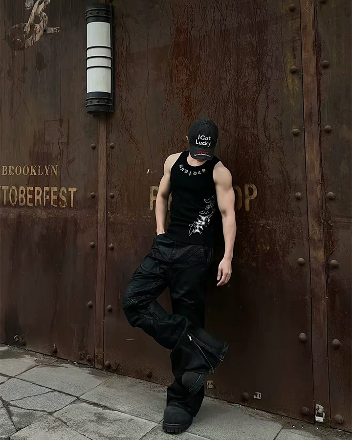 American Street Hip-Hop Slim Cross Tank Top New