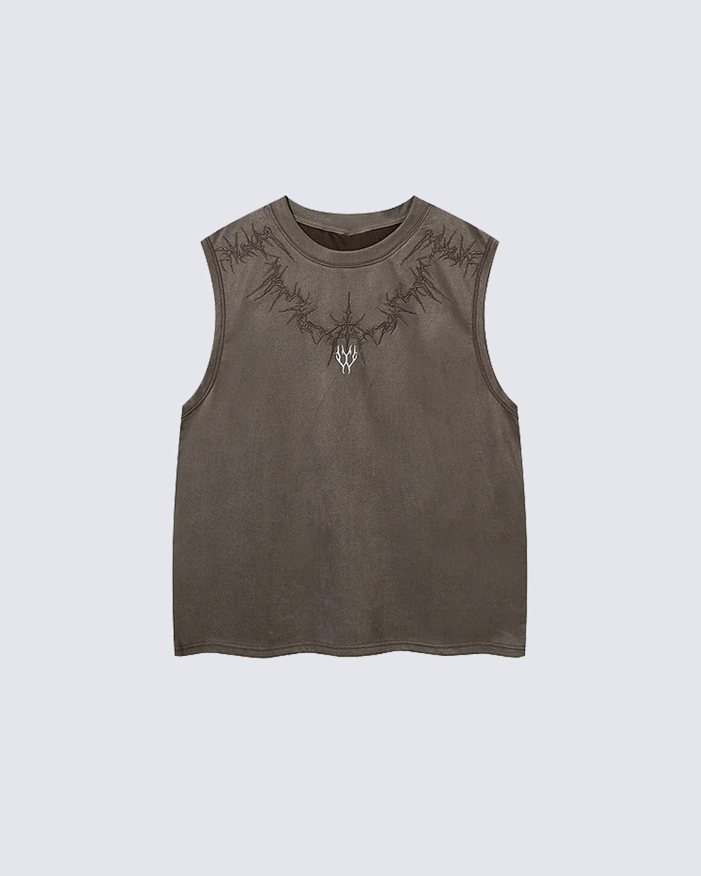 Dark Gothic Thorn Graphic Sleeveless T-Shirt