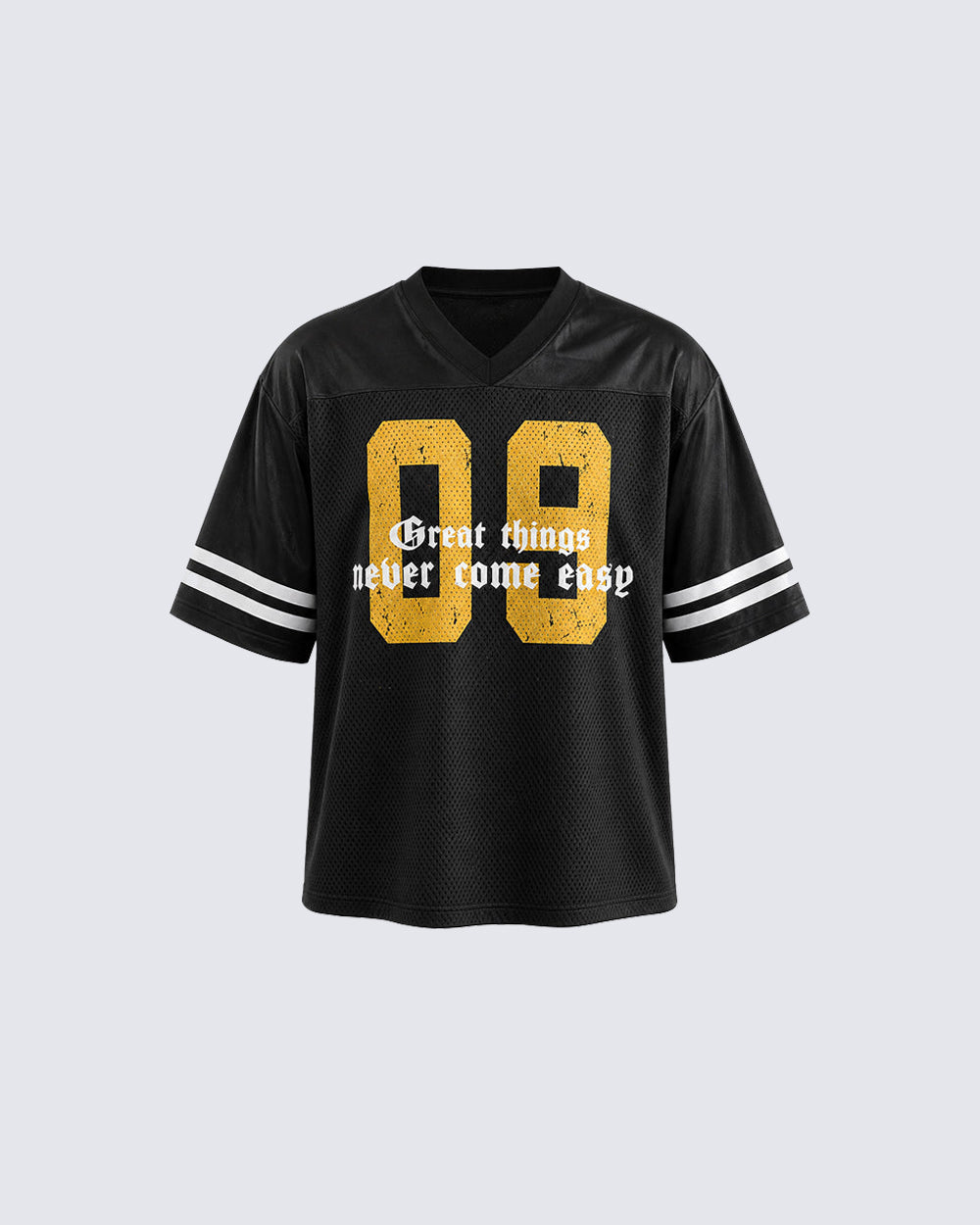 Vintage Casual Number Print Mesh Tee