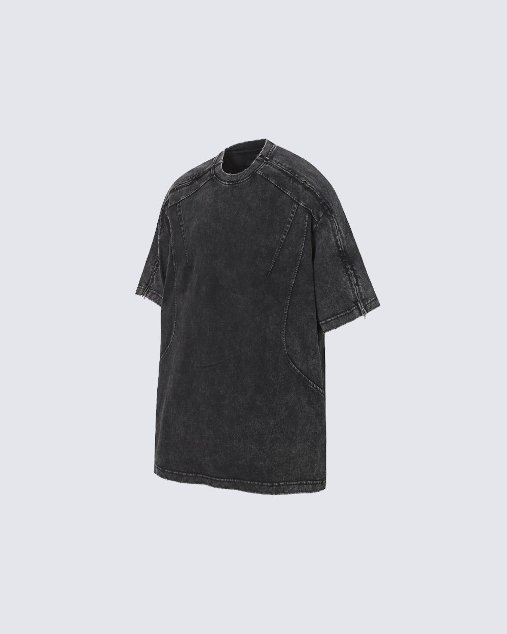 American Yabi Washed Distressed Design Short T-Shirt