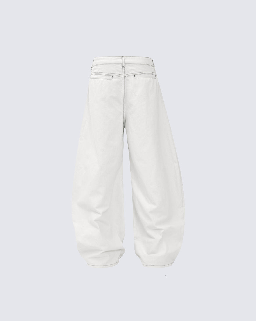 Vintage Washed Wide-Leg Denim Pants