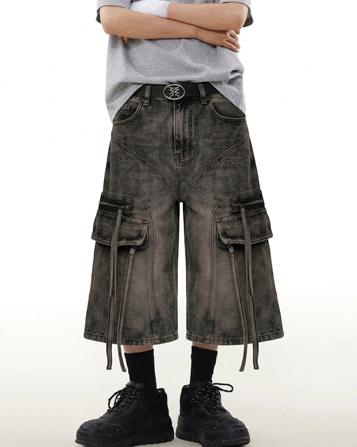 Vintage Washed New Cargo Cropped Pants
