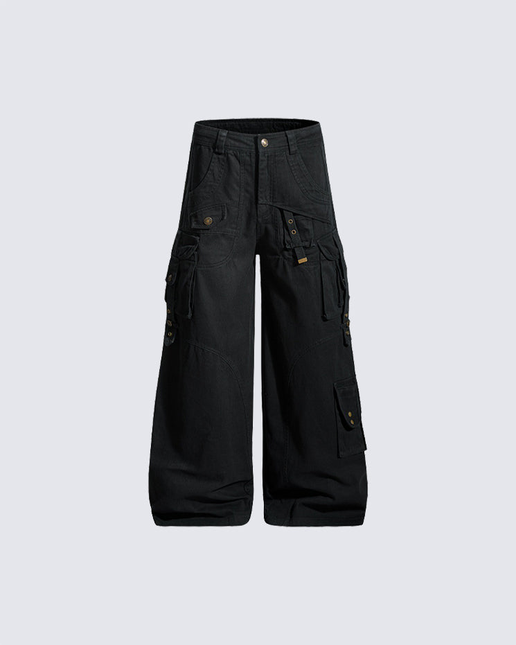 New Solid Color Multi-Pocket Cargo Pants