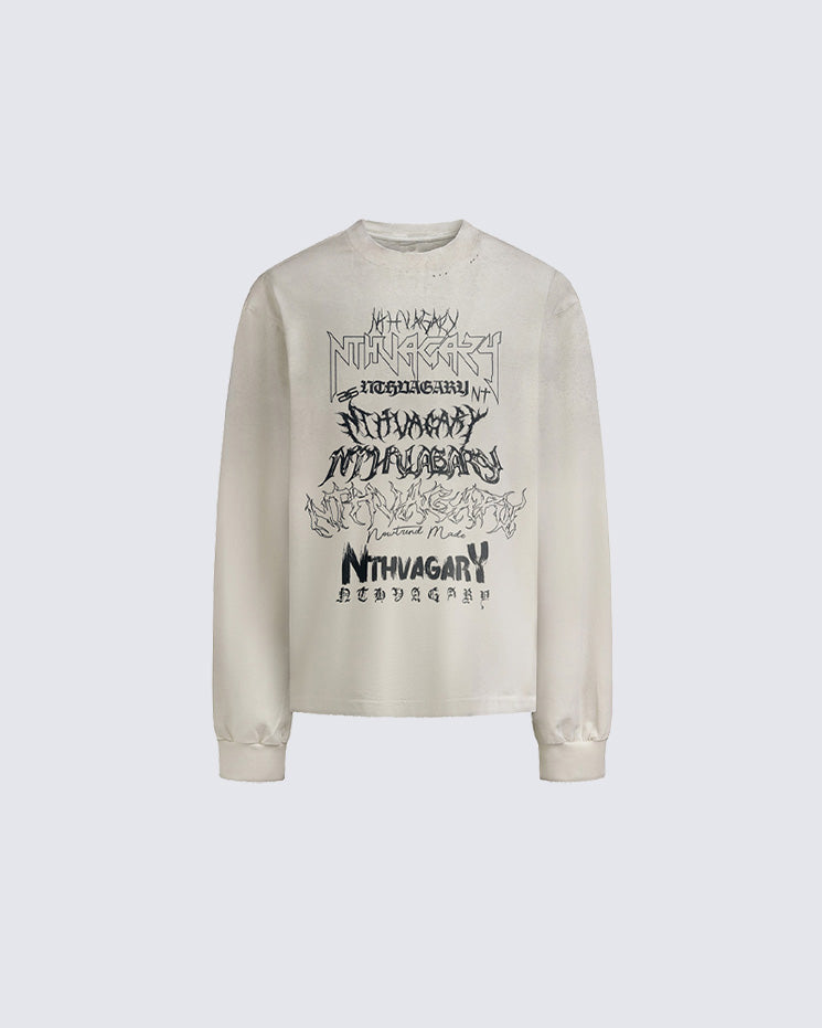 Gothic Letter Graffiti Long Sleeve T-Shirt
