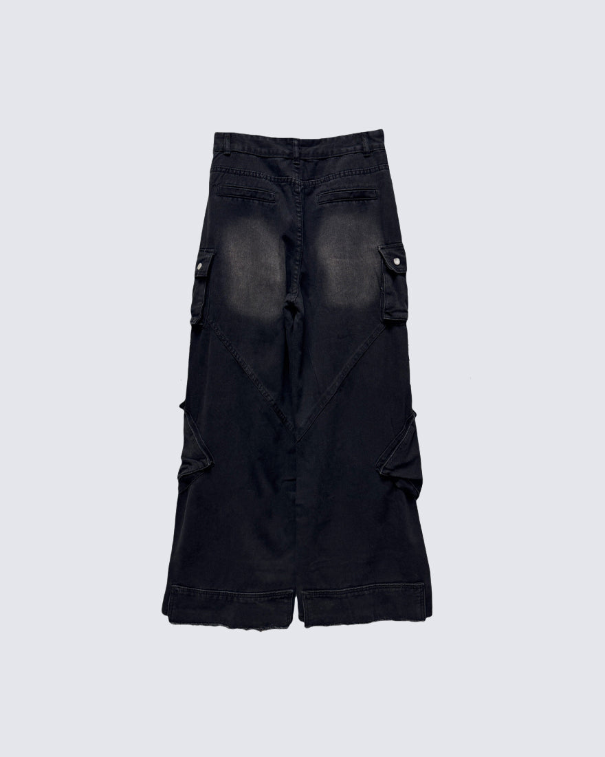 Gothic Streetwear Cross-Chain Cargo Pants(Includes Belt)