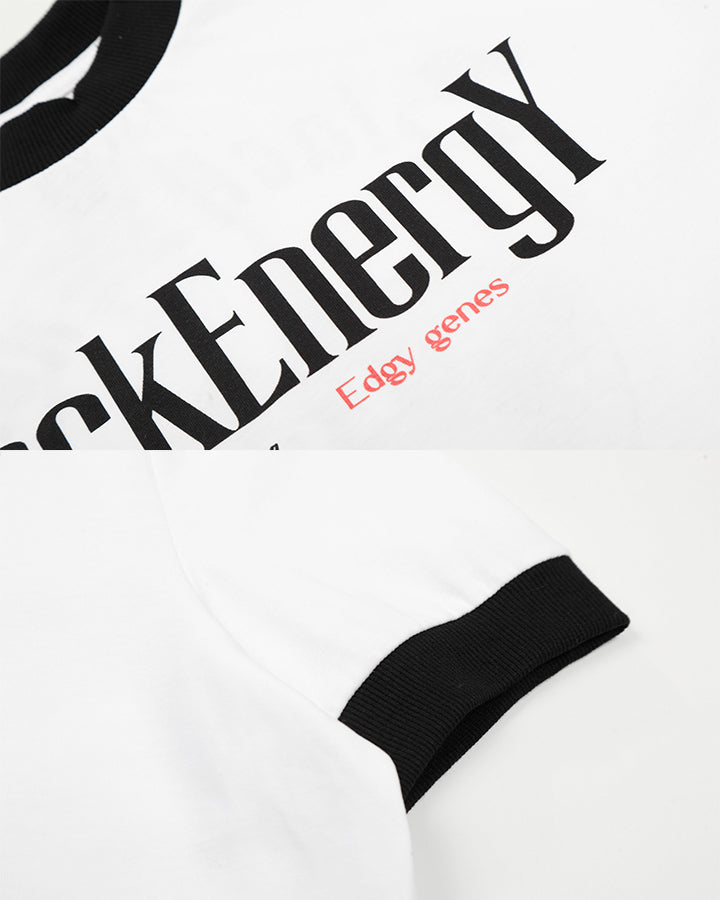 American Style Lip Print Regular-Shoulder T-Shirt