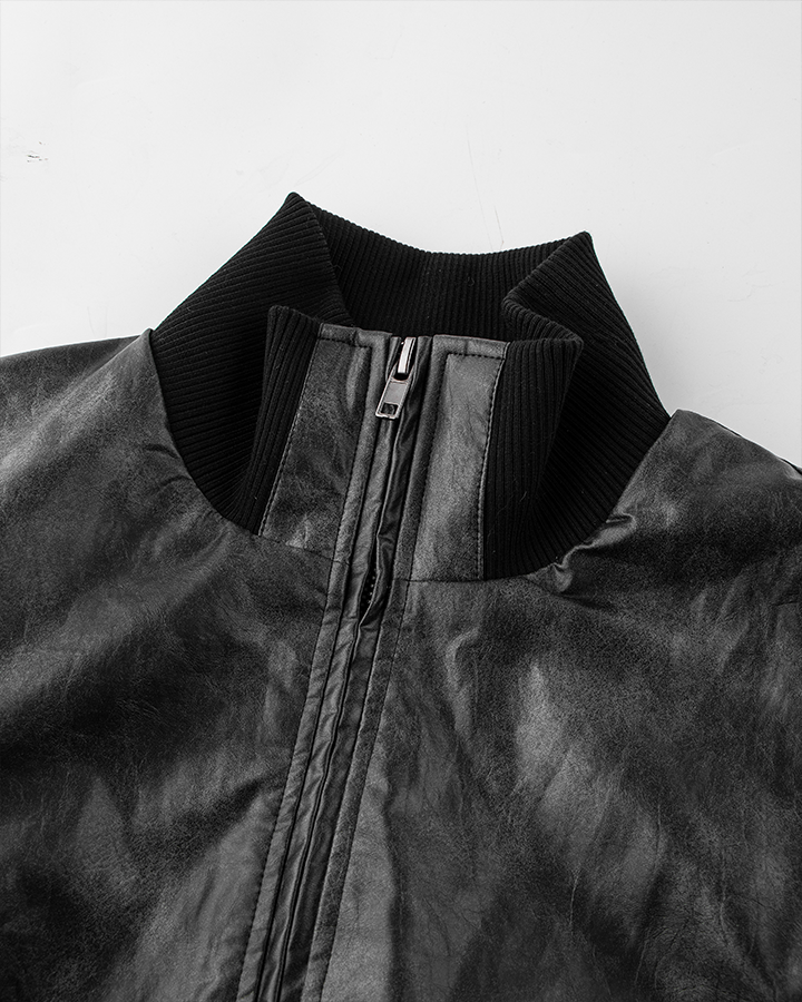 Padded Faux Leather Jacket