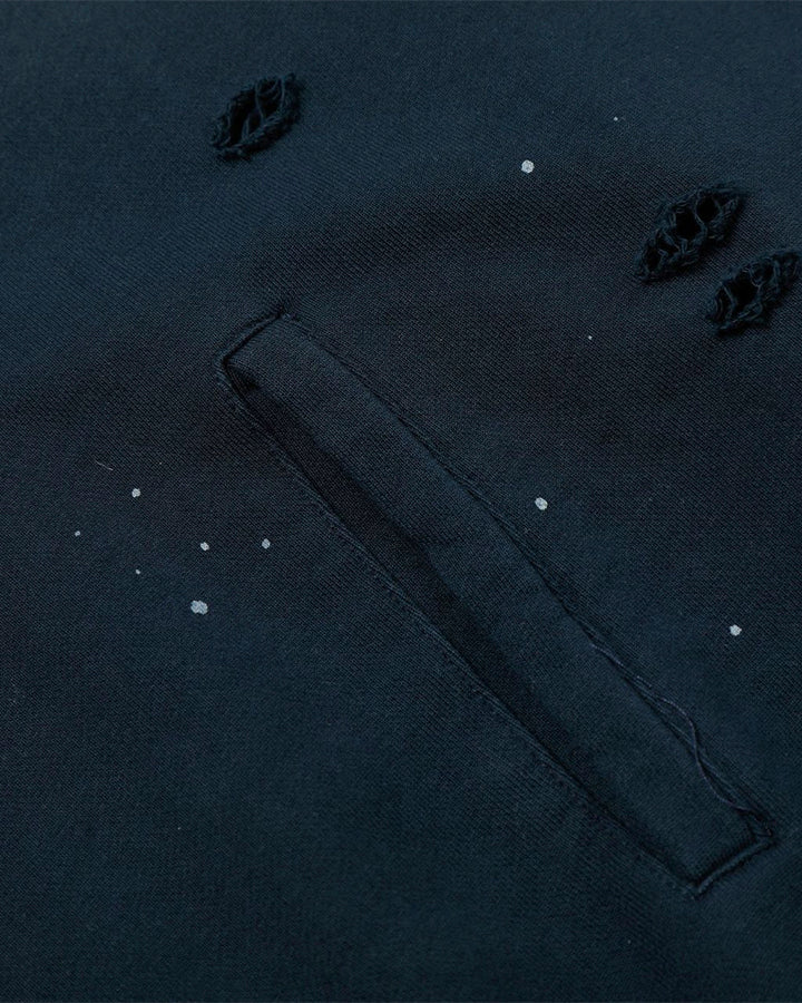 New Vintage Distressed Zipper Hoodie