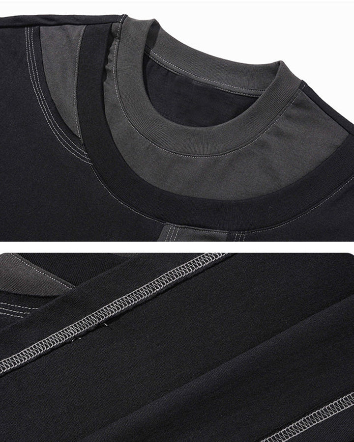 New Patchwork Panel Short Sleeve T-Shirt