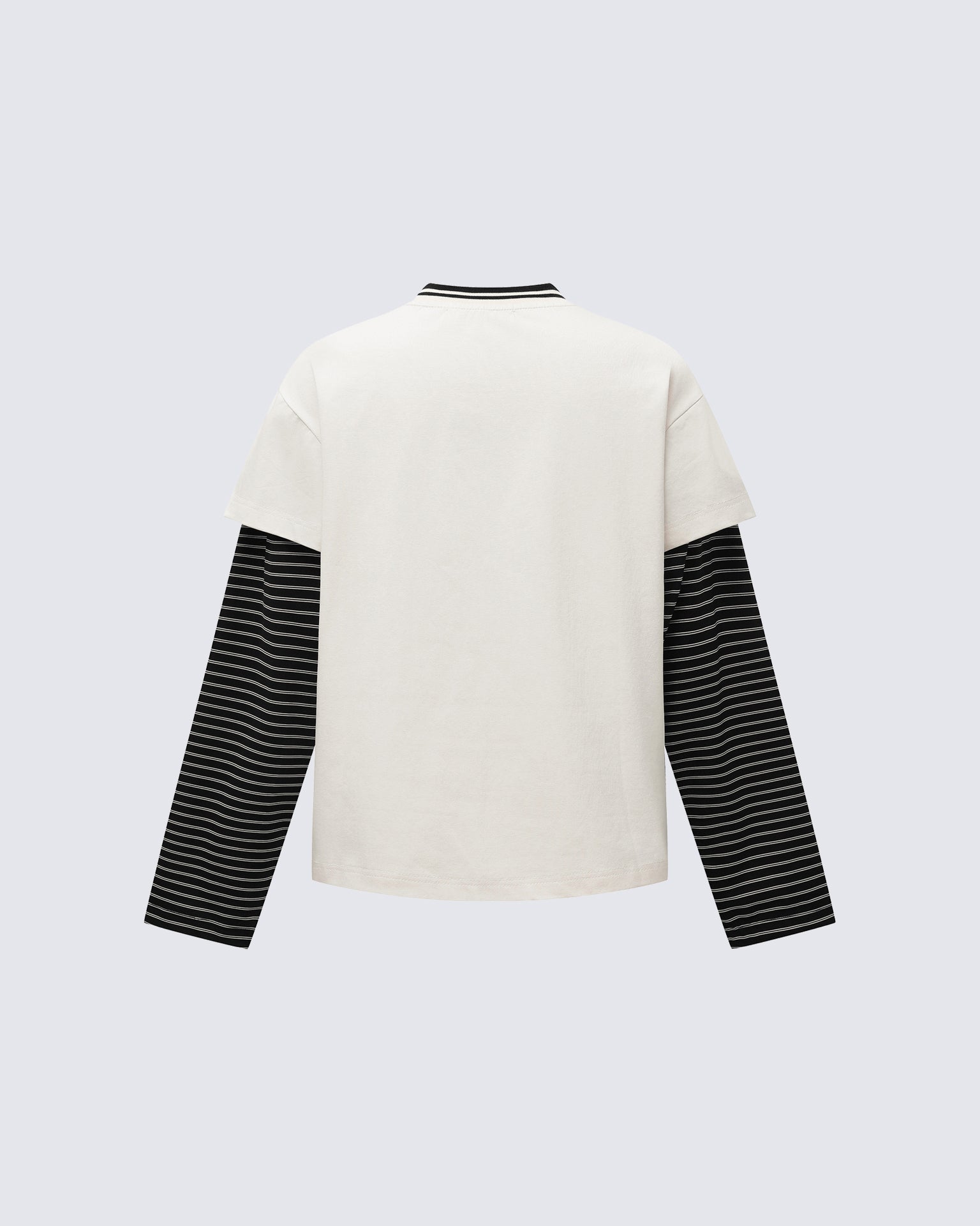 Fake Two-Piece Printed Long Sleeve T-Shirt