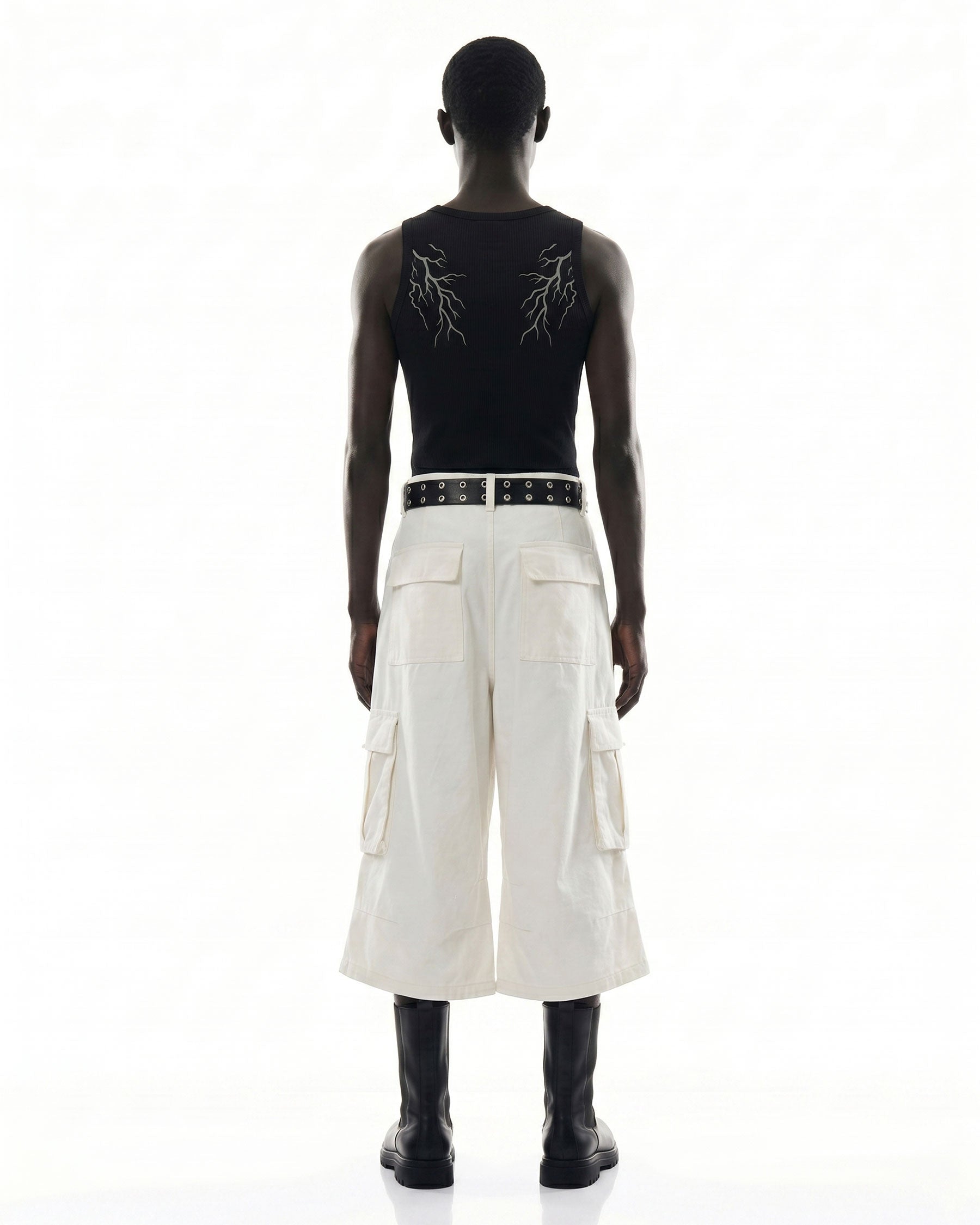 LIGHTNING Series | Gothic Chain Strap Utility Shorts