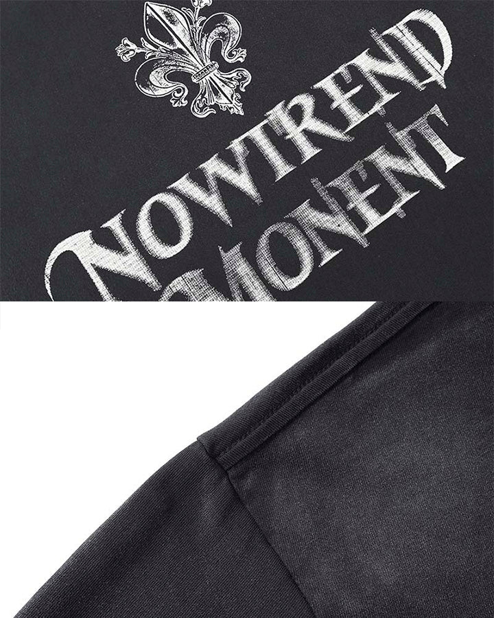 New Vintage Washed Letter Print T-Shirt