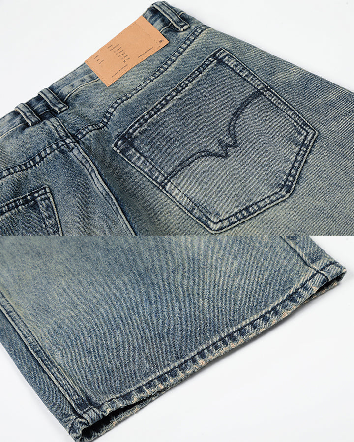 Vintage Washed Straight-Leg Jeans