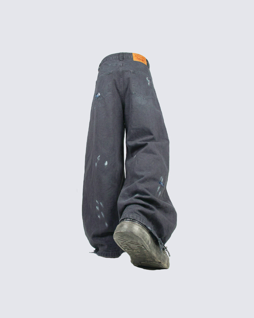 American Wrinkled A-Line Utility Jeans