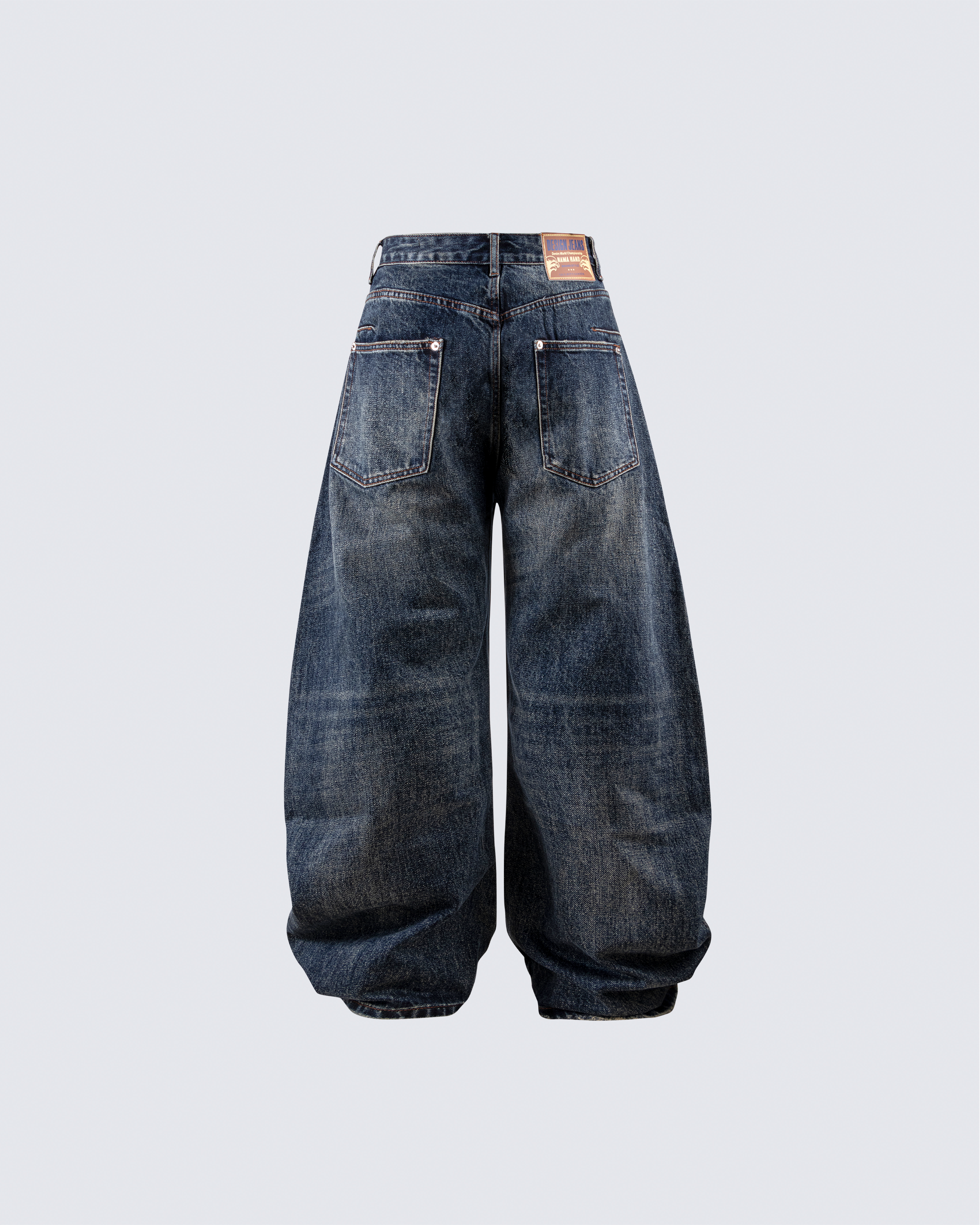 Vintage Wide-Leg Scimitar-Cut Jeans