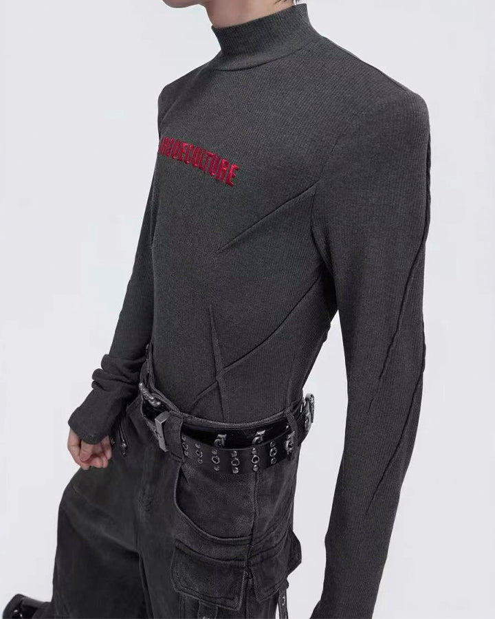 Deconstructed Slim Fit Solid T-Shirt