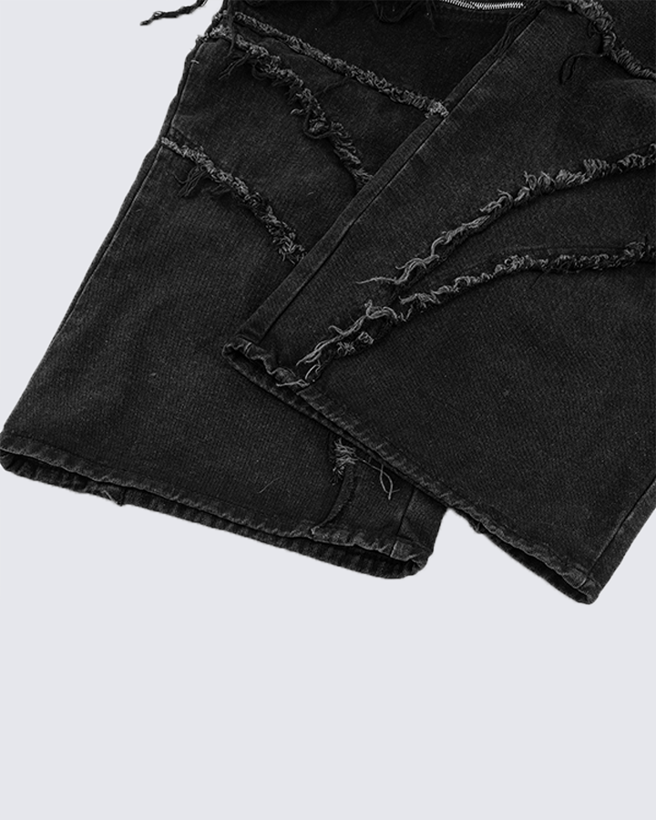 Gothic Spiral Distressed Convertible Jeans