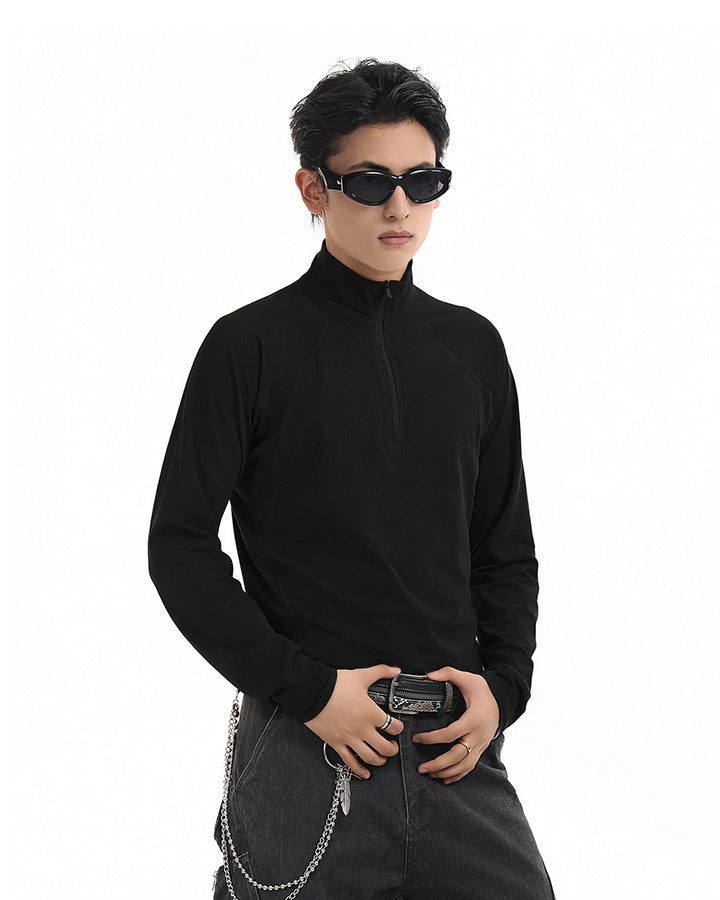 Sport Stand Collar Quick-Dry Long Sleeve T-Shirt