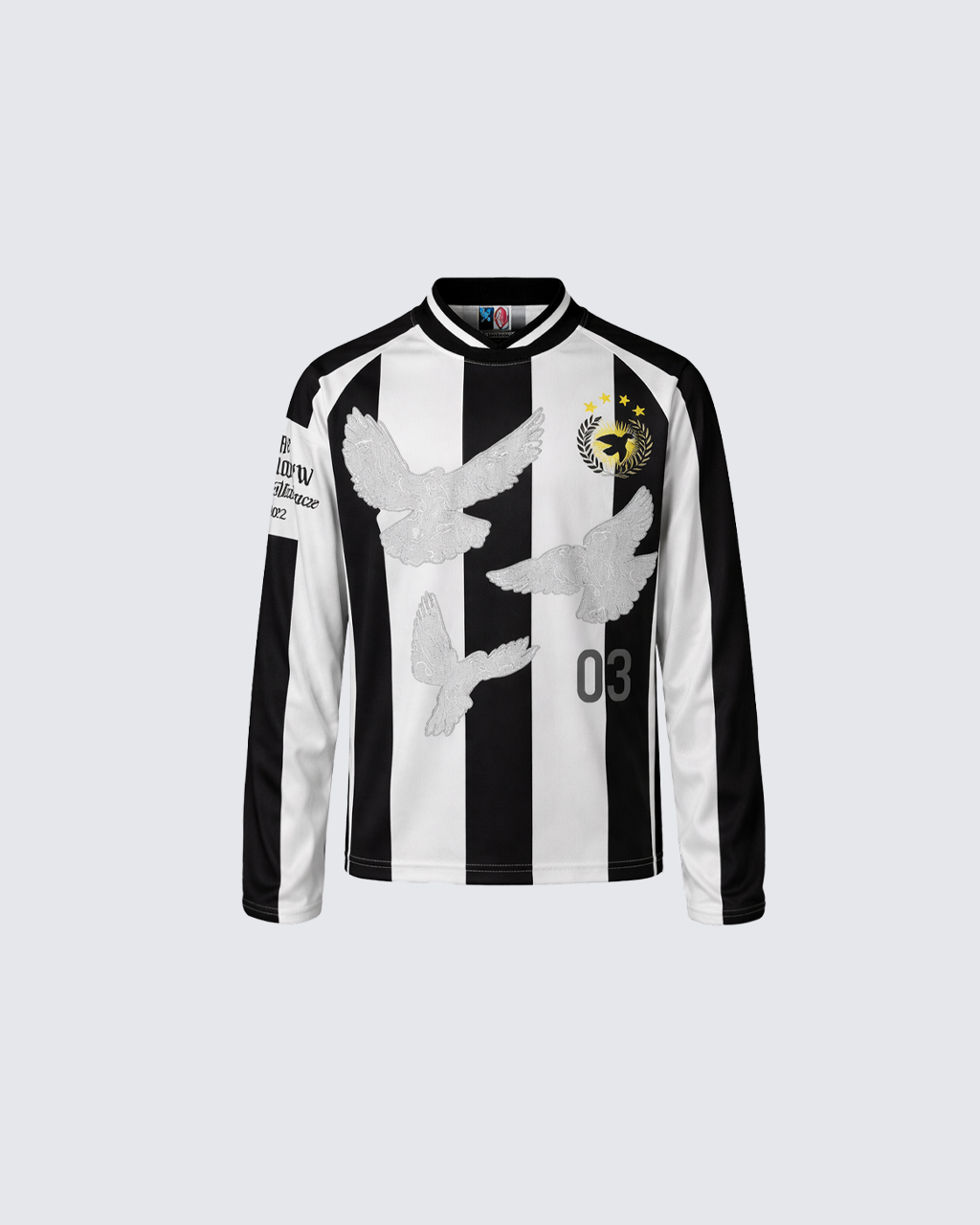 Bird Graphic Striped Long Sleeve T-Shirt