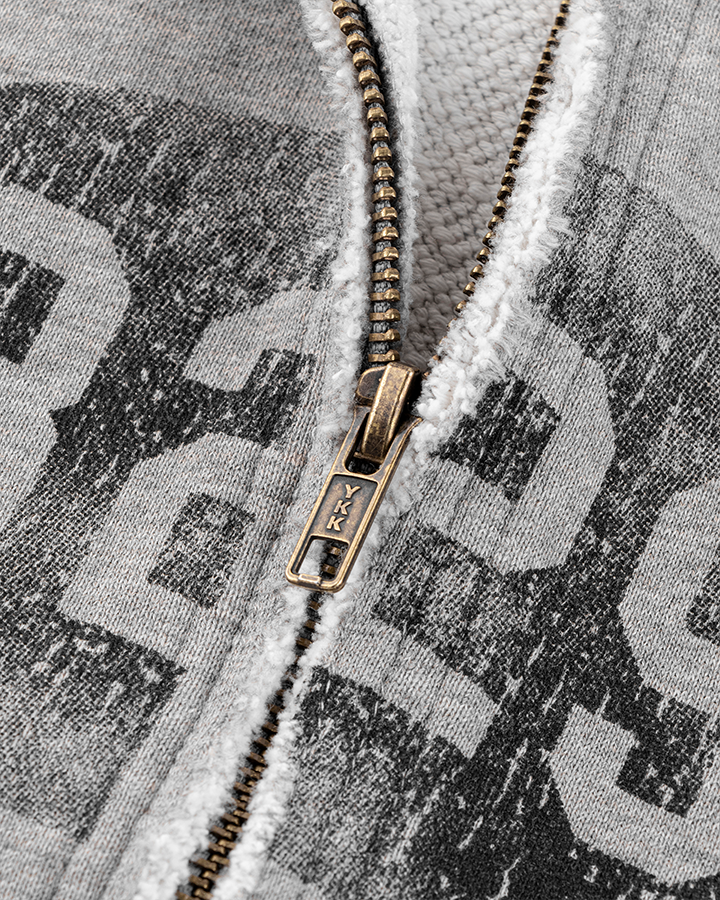 Vintage Graphic Zip-Up Hoodie