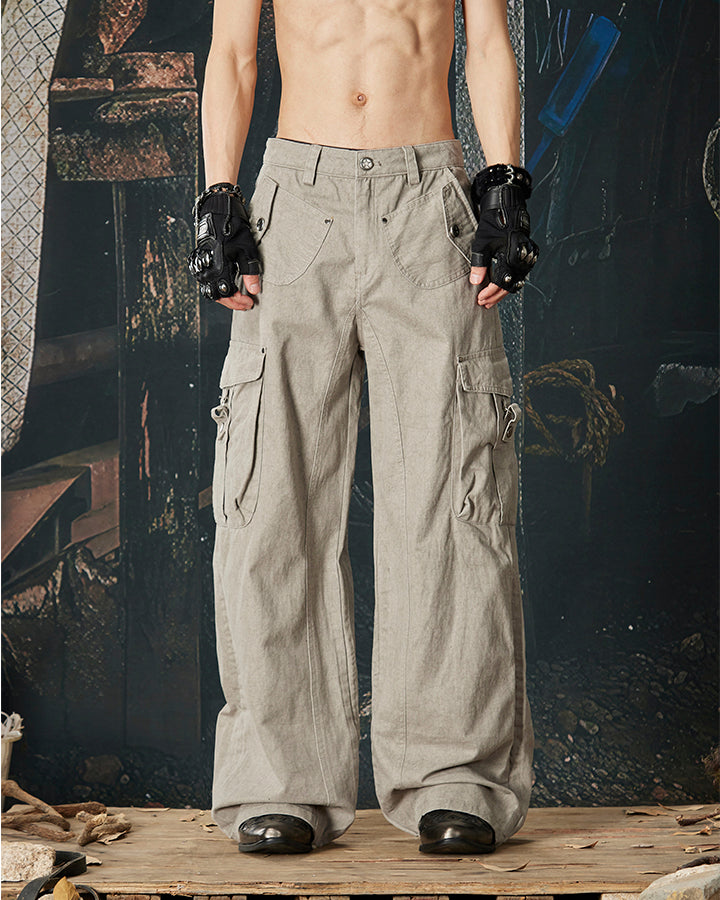 Side Drawstring Pleated Design Long Pants