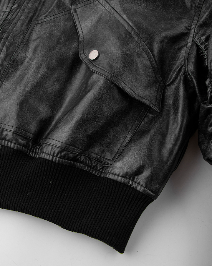 Padded Faux Leather Jacket