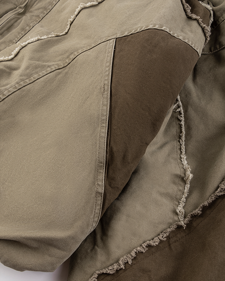 Deconstructed Patchwork Hooded Jacket