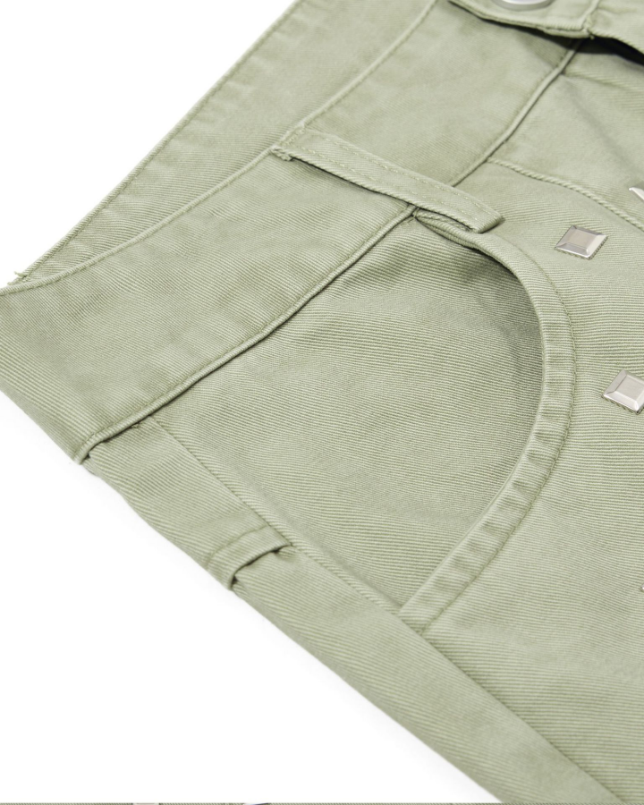 American Street Studded Wide-Leg Cargo Pants