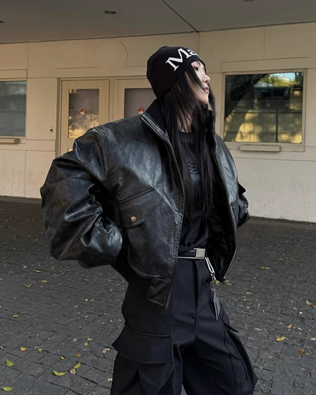 Padded Faux Leather Jacket