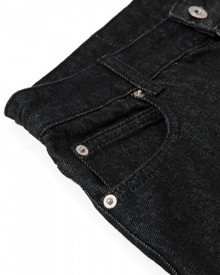 Button Detail Denim Wide Loose Shorts