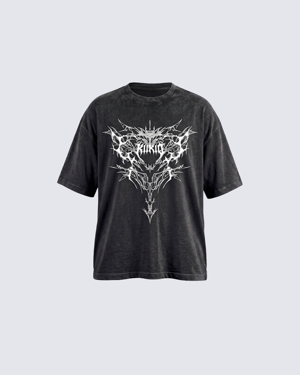 Retro Personality Washed Skull Print T-Shirt