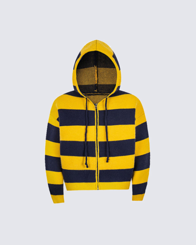 American Vintage Striped Hooded Sweater