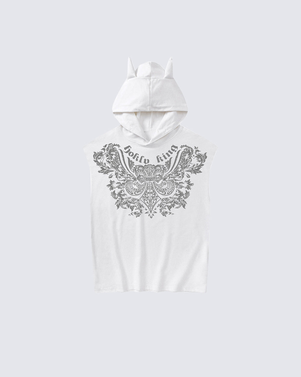 Gothic Hooded Sleeveless Denim Top
