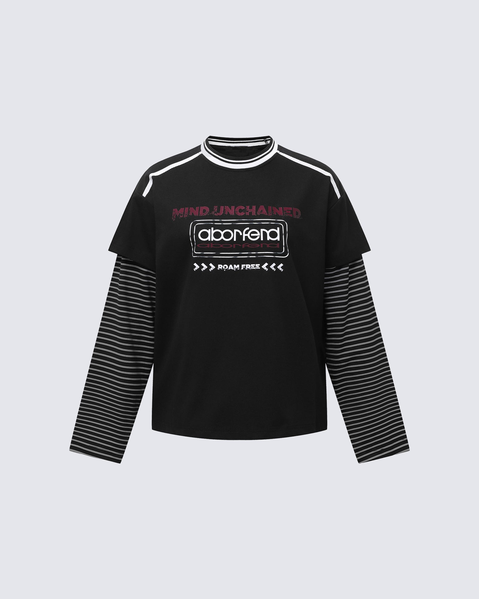 Fake Two-Piece Printed Long Sleeve T-Shirt