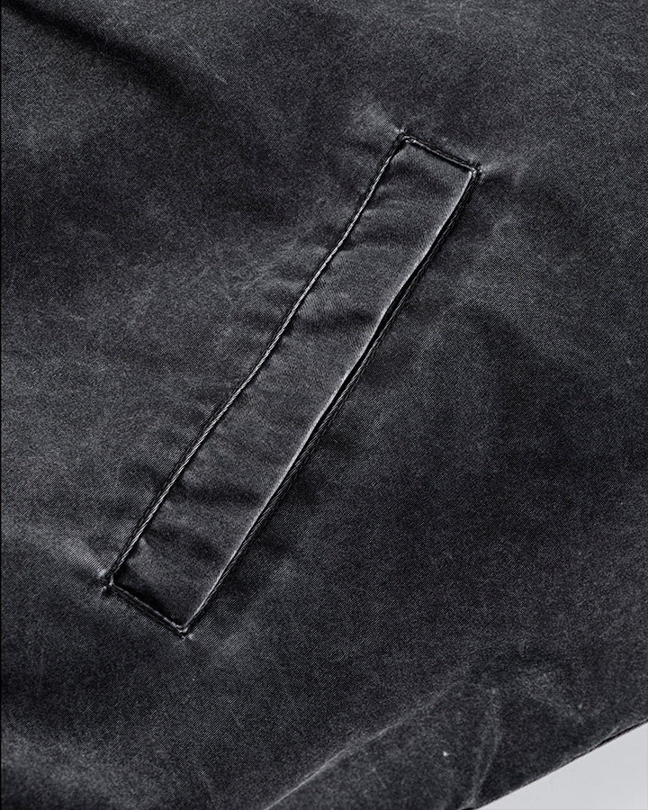 Washed Zip-Up Cotton Jacke
