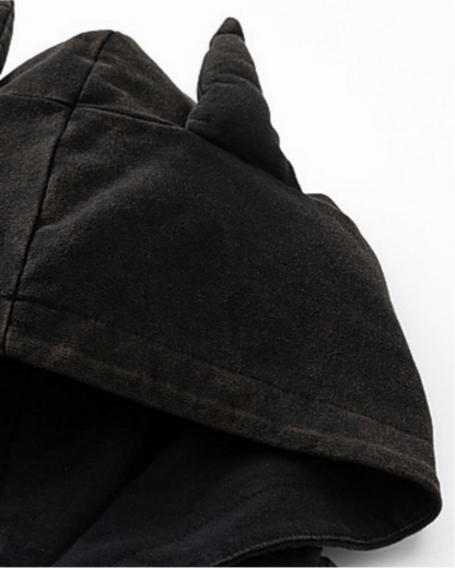 Gothic Hooded Sleeveless Denim Top