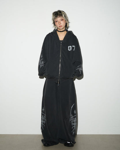 Gothic Tree Graphic Oversized Hoodie