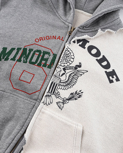 Design Contrast Patchwork Hooded Sweatshirt